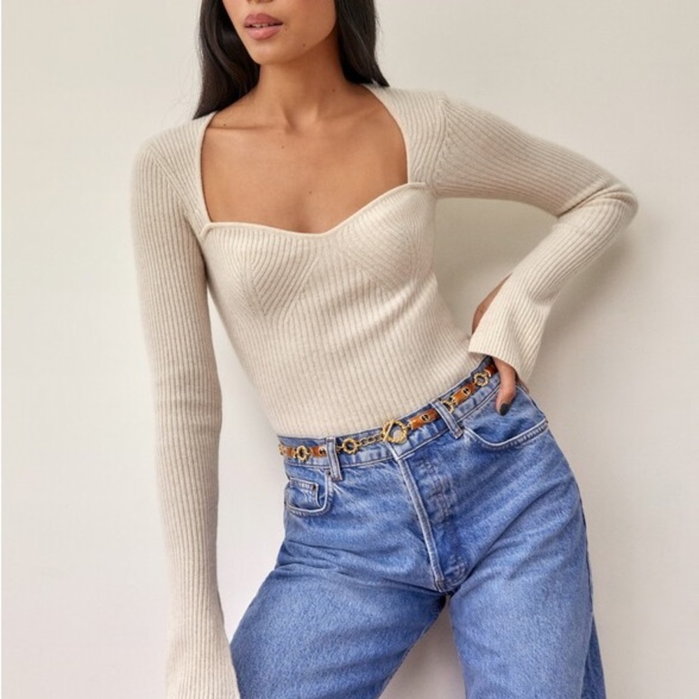 Reformation Glenna 100% cashmere sweater